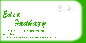 edit hadhazy business card